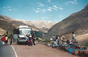 Souvenir vendors outside Pisac, Peru